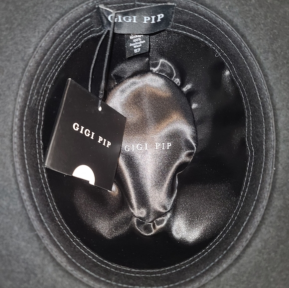 GIGI PIP SCOTTIE WIDE BRIM FEDORA - BLACK BLEMISHED - Picture 3 of 3